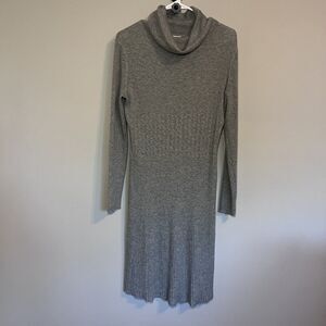 Sundance Sweater Dress Ashley‎ Turtleneck Cable Ribbed Women's Medium Wool Blend